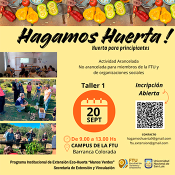 Reedición del Taller 1 de ¡Hagamos huerta!