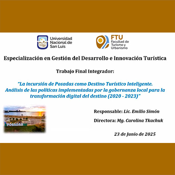 Egresado de la Especialización en Gestión del Desarrollo e Innovación Turística