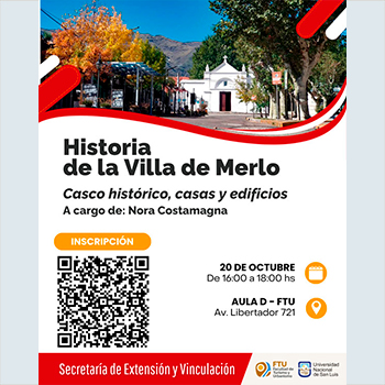 Charla en la FTU sobre Historia de la Villa de Merlo