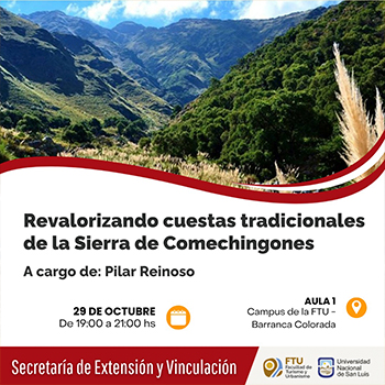 La FTU dará el Taller “Revalorizando cuestas tradicionales de la Sierra de Comechingones”
