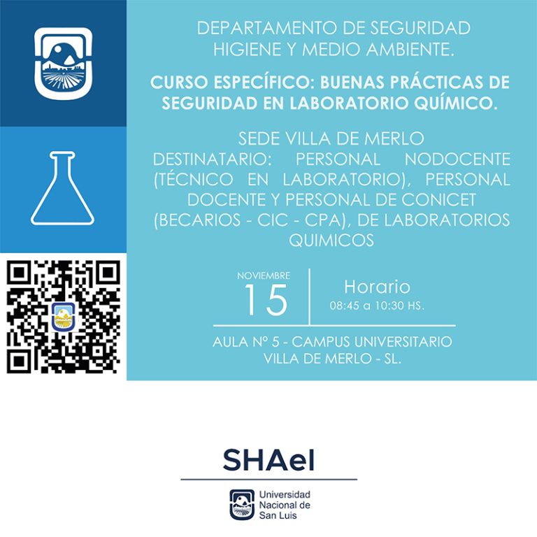 Curso específico “Buenas Prácticas de seguridad en Laboratorio Químico”