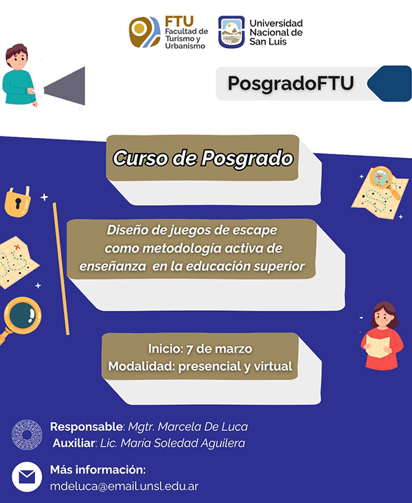 Curso de Posgrado Juegos de Escape como metodología activa de enseñanza en la educación superior – Inicia 7 de marzo 