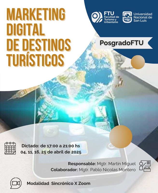 Curso de Posgrado Marketing Digital de Destinos Turísticos – Inicia 4 de abril 