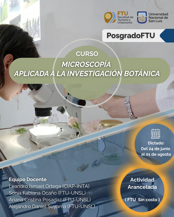 Curso de Posgrado “Microscopía Aplicada a la Investigación Botánica”